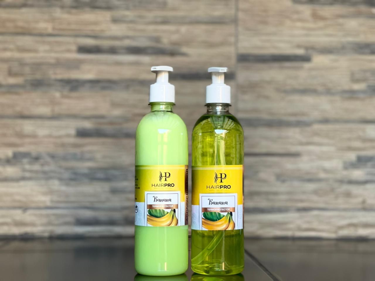 Shampoo y acondicionador banana termoprotector