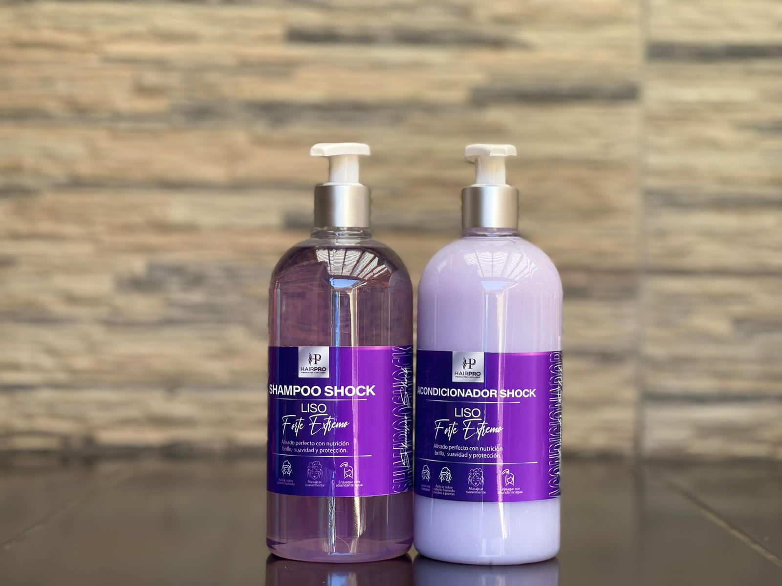 Shampoo y acondicionador shock liso forte extremo