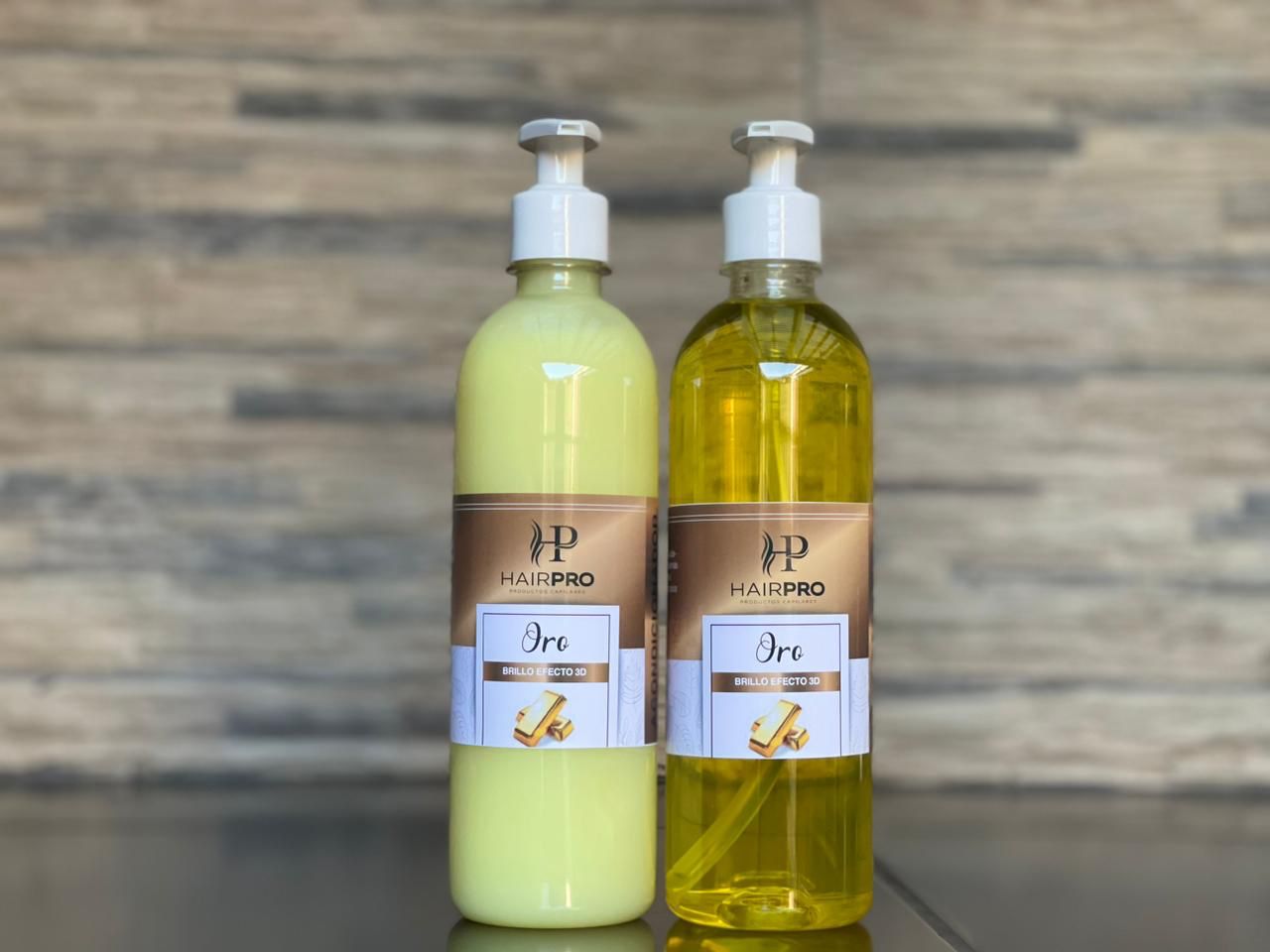 Shampoo y acondicionador oro