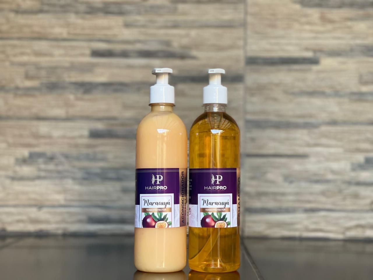 Shampoo y acondicionador maracuyá termoprotector